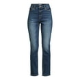 thumbnail image 2 of Time and Tru Women’s Mid Rise Straight Leg Jeans, 30" and 28" Inseams, Sizes 0-22, 2 of 5