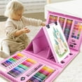 thumbnail image 6 of 208 PCS Art Supplies,QZS Drawing Art Kit with Double Sided Trifold Easel Box with Colored Pencils,Paint Brush for Kids,Girls,Boys(Pink), 6 of 6