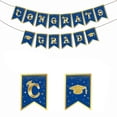 thumbnail image 2 of BlueandGold Graduation Decorations Congrats Grad Banner, Student Graduation Party Accent, 1 Pc Pre Assembled Graduation Decor, 2 of 5