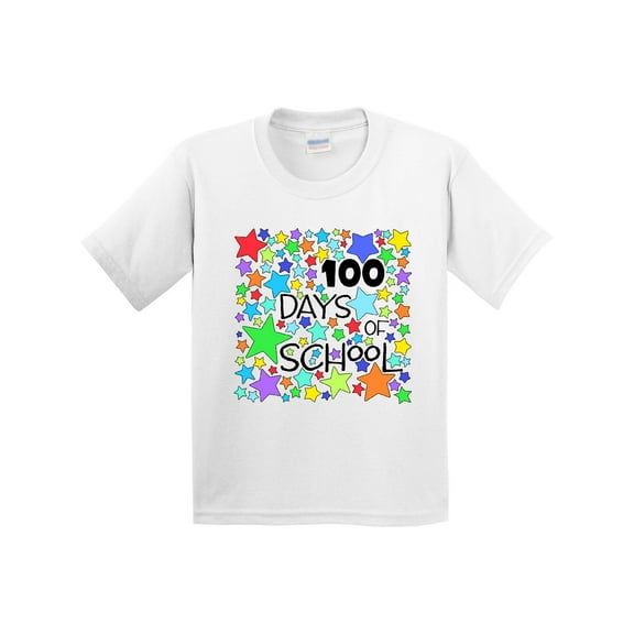 Inktastic 100 Days of School Colorful Stars Youth T-Shirt