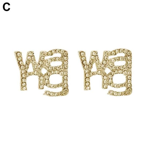 Alloy Women Fashion Jewelry Badge Pin Wang Letter Brooches Brooches L6N9 I4L9