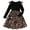 a-Black427208, variant on VNKIDY Girls Dress Kids Leopard Print Dress Long Sleeves Crewneck Ruffled Shoulders Cute Dress For Cool Weather Festive Occasions Daily Wear Lovely Dress