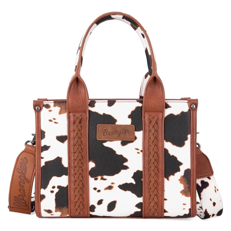 Wrangler Cow Print Tote Bag for Women, Brown photo 1