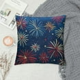 thumbnail image 2 of Creowell 4th of July Throw Pillow Covers Patriotic Stars Fireworks Decorative Pillows Cushion Case Poppy Leaves Pillowcases Independence DayThrow Pillows for Sofa Bedroom Garden Decor White, 2 of 5