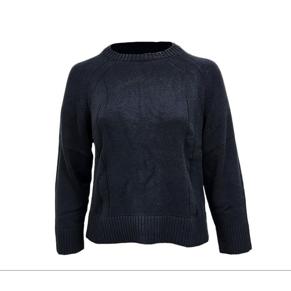 HoodLamb Women's Ribbed Knitted Hemp Sweater 420, Black, X-Large