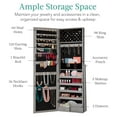 thumbnail image 2 of Yunken Freestanding Jewelry Armoire with Full-Length Mirror, Lockable Makeup Organizer, Velvet Lining, 5 Shelves - Gray Oak, 2 of 7