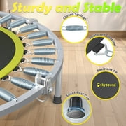 SkyBound Boogie Bounce Foldable Mini Trampoline 40 Inch, in-Home Cardio Fitness Rebounder with Adjustable T-Bar Handle,Exercise Trampoline for Adult, Fitness Trampoline for Workout Trainer