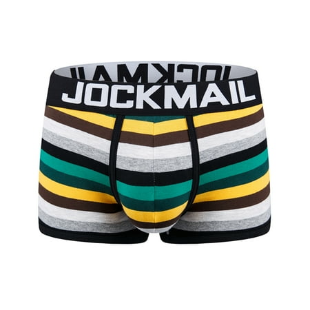 

Knosfe Mens Stretch Pouch Underwear Moisture-Wicking Rainbow Color Boxer Briefs L