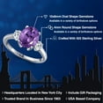 thumbnail image 2 of Gem Stone King 2.96 Ct Oval Purple Amethyst White Topaz 925 Sterling Silver Ring, 2 of 6