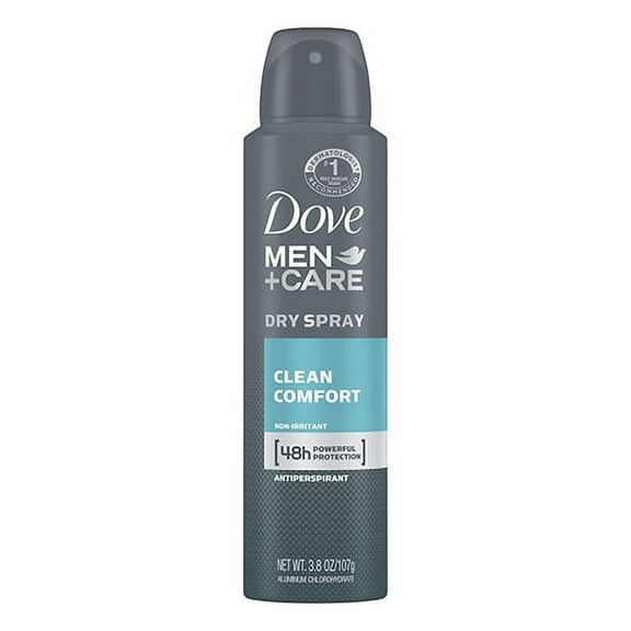 Dove Men Plus Care Dry Antiperspirant Spray, Male Clean Comfort, 3.8 oz