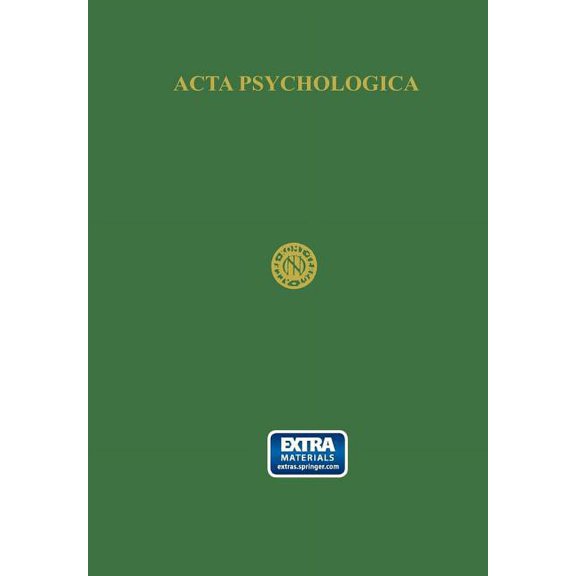 ACTA Psychologica Including Netherlands-Scandinavian Journal of Psychology: Volume IV, (Paperback)