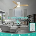 thumbnail image 4 of Sofucor 52" Flush Mount Cool Ceiling Fans with Dimmable Light and Remote Control, 3 Light Brown Blades, 4 of 7