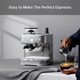 thumbnail image 2 of Stainless Steel Espresso Machine - 15 Bar Coffee Maker with Grinder Milk Frother and 2.5L Water Tank for Home and Office - Silver, 2 of 6