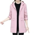 thumbnail image 2 of AOOCHASLIY Women Winter Coat Women Pocket Quilted Jacket Winter Long Sleeve Hooded Zipper Solid Outerwear, 2 of 5