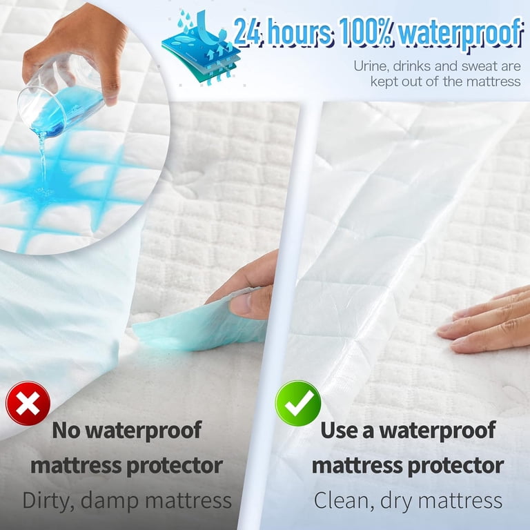 Naiade Waterproof Mattress Pad Protector Full, Quilted photo 3