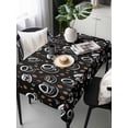 thumbnail image 6 of Leisure Coffee Table Cloth, Waterproof Tablecloth for Rectangle Tables, Vintage Country Coffee Cups Beans Black Reusable Washable Fabric Table Cover for Restaurant Kitchen Dining Tables 60"x120", 6 of 9