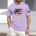 thumbnail image 2 of Hogleaql Men's American USA Flag Patriotic T-Shirts Crewneck 4th Of July Shirts Short Sleeve Independence Day Graphic Men's Casual Tee Tops Purple S, 2 of 4