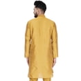 thumbnail image 2 of SKAVIJ Men's Art Silk Long Shirt Indian Casual Party Kurta (Medium, Gold), 2 of 6