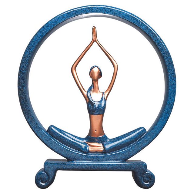 Figura decorativa de chica de Yoga, estatua de mujer recortada, anillo de resina de belleza para mesa de porche, 1 pieza