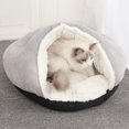 thumbnail image 3 of Cama de felpa para perros y gatos Zulema Pet Cat Sleeping Bed Gris, 3 of 8