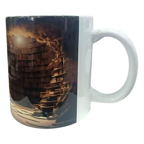 Ratfeit Large Ceramic Coffee Mug, Pottery Mug, Tea Cup for Office and Home, Handmade Pottery Coffee Mugs, Dishwasher and Microwave Safe, Kiln Altered Glaze Craft