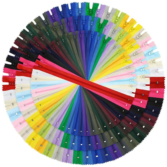 Nylon Coil Zippers for Sewing, 72 PCS Assorted Colors, 8 12 16 Inch Multicolor Zipper Kit for Clothing Bags Crafts, 24 Vibrant Shades