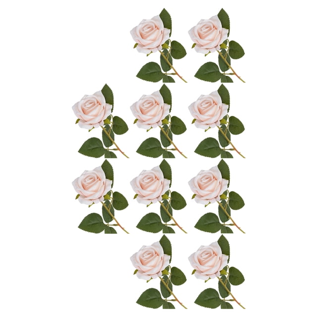 Monstrate Ramo de flores artificiales de 10 piezas para bodas, aspecto realista, ecológico, de larga duración, flores falsas Decoración champán