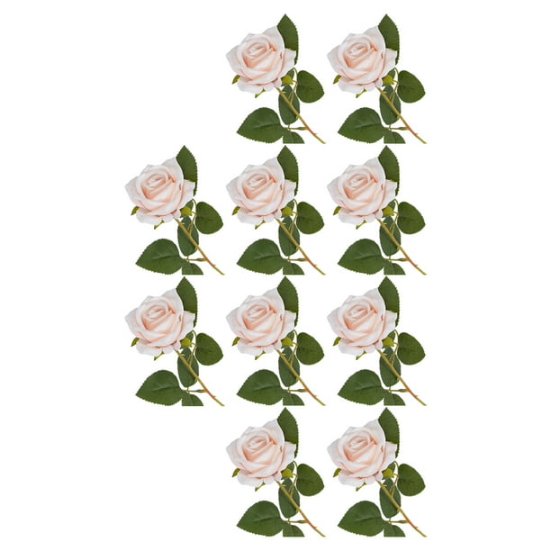 Billuyoard 10 piezas de flores falsas de plástico para la decoración de la boda, flores artificiales ecológicas fáciles de limpiar, Decoración champán
