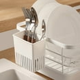 thumbnail image 6 of Basiess Cutlery Drying Rack Utensil Drainer for Kitchen Sink, Silverware Holder And Spoon Fork Storage Basket, Wall Mount Dish Organizer White5, 6 of 9