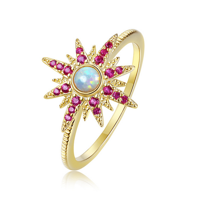 Sunstar 14K White Gold Plated Birthstone Rings | Rings for Women, Ring ...