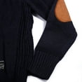 thumbnail image 5 of Aellinatey Men Thick Chunky Knit Long Sleeve Sweater Vintage Elbow Patch Loose Jumper Top, 5 of 17