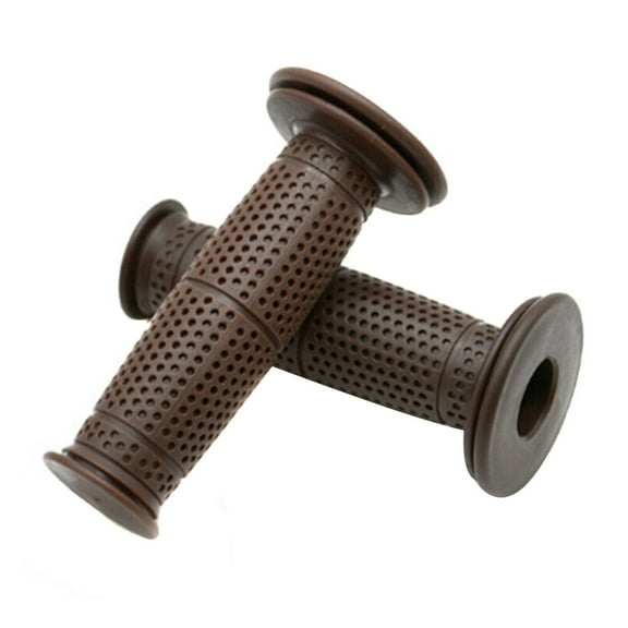 2pcs Rubber Handlebar Cover Soft Comfortable Motorcycle Handlebar Protector Non-Slip Shock Absorbing Universal Grip Cover Brown