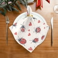 thumbnail image 2 of Satin Polyester Napkins - 20x20 InchSingle-Sided Printed Napkins, 1-Piece/4-Piece/6-Piece Set, DIY Personalized Table Setting，Ladybugs, 2 of 8