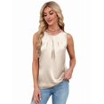 thumbnail image 2 of Women'S Silk Satin Tank Top Summer Business Casual Outfit 2025 Sleeveless Work Dressy Shirt Creamy White L, 2 of 5