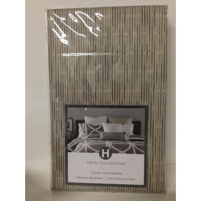 Hotel Collection Transom Brown 400t Printed 2 European Shams Striped