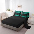 thumbnail image 3 of jejeloiu Modern Geometric Lines 7pcs Bedding Comforter Set For Kids,Teal Neon Lightning Queen Bedding Sets For Boys,Reversible, 3 of 7