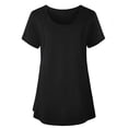 thumbnail image 2 of WAGUTH Women's Nursing Tops for Breastfeeding Double Layer Maternity Shirts Short Sleeve Crew Neck Pregnancy Outfits,Black,XL, 2 of 6