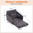 thumbnail image 5 of MOONMISS Linen Upholstered Convertible Single Sleeper Armchair for Living Room-Dark Gray, 5 of 5