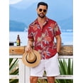 thumbnail image 3 of COOFANDY Beach Button Up Shirts for Men Hawaiian Flower Short Sleeve Shirts Tropical Beach Shirts, 3 of 7