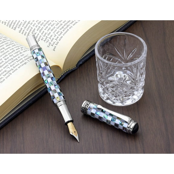 Xezo Xezo Maestro® Jubilee Classic of The Ocean Fountain Pen (Fine/Extra Fine Nib) - Paua Abalone  Oceanic White Mother of Pearl