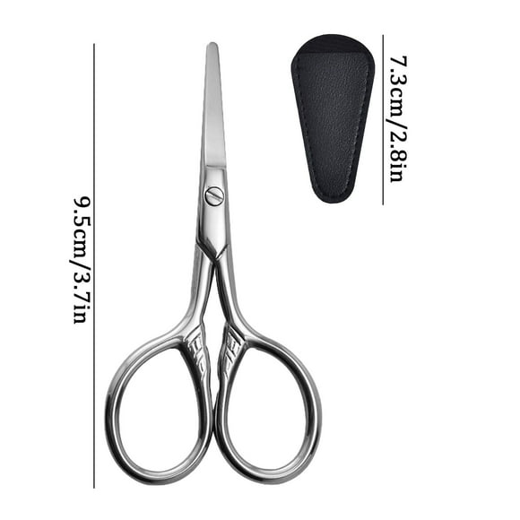 Multi Functional Beauty Scissors Set Round & Pointed Tip Scissors + Leather Case