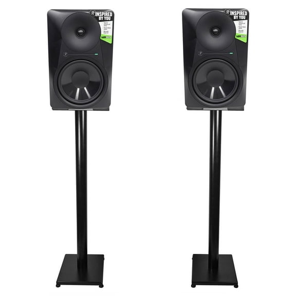 Pair Mackie MR824 8” 85 Watt Powered Active Studio Monitor Speakers 37" Stands