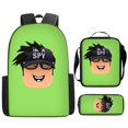 thumbnail image 1 of ROBLOX-mochila informal Simple para niños, juego de tres piezas con cremallera en los hombros, regalo de cumpleaños, novedad de 2023, 1 of 4