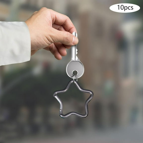 Colaxi 10Pieces Five Pointed Star Shaped Carabiner Heavy Duty Hanging Buckle Key Chain Clip for Keychains Home Outdoor Hiking Accessories glay