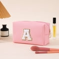 thumbnail image 4 of Pink Letter Makeup Bag for Valentine's Day,Letter Pattern Pouch Cosmetic Bag, Waterproof Toiletry Bag, Personalized Birthday Gift for Women Girl, Cute Stuff for Girls, 4 of 5