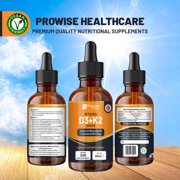 Vitamin D3 4000iu + K2 MK7 25µg I Orange Liquid Drops I High Strength 4000iu D3 + 25µg K2- 30ml Bottle I Fast Absorption I 1200 Vegetarian Drops - Made in UK by Prowise Healthcare