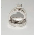 thumbnail image 2 of Lakshya Jewel LLC 2CT Round CZ His Her Trio Bridal Ring Set 14k White Gold Plated, 2 of 3