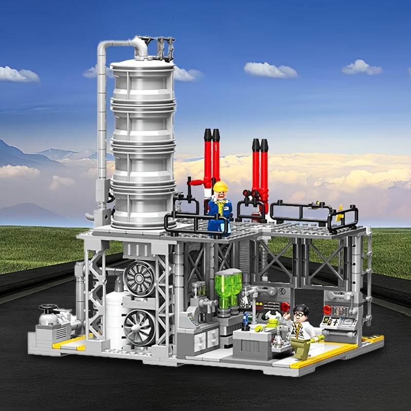Honchoes Natural Gas Laboratory Building Set Compatible with Lego City Architecture Model for Adults Boys 717Pcs
