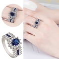 thumbnail image 1 of LLQkigsxse Bague Pouce pour Femmes Argent Zircon Rétro Pierre Bague Dames et Filles Mariage Mode Simplicité Bijoux, 1 of 5