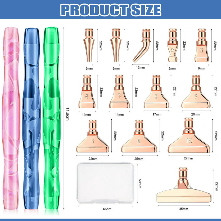 Diamond Painting Pen Accessories Kits, 20 Pcs Windshady 5D Diamond Art Pen  Tools Stainless Steel Metal Pen Tips with 6 Clay, Comfort Grip and Faster